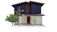 三角屋根の家